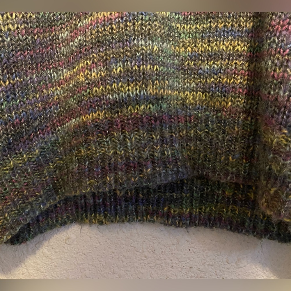 colorful acrylic knit balloon sleeve relaxed sweater - retro - rue21 - Picture 2 of 5